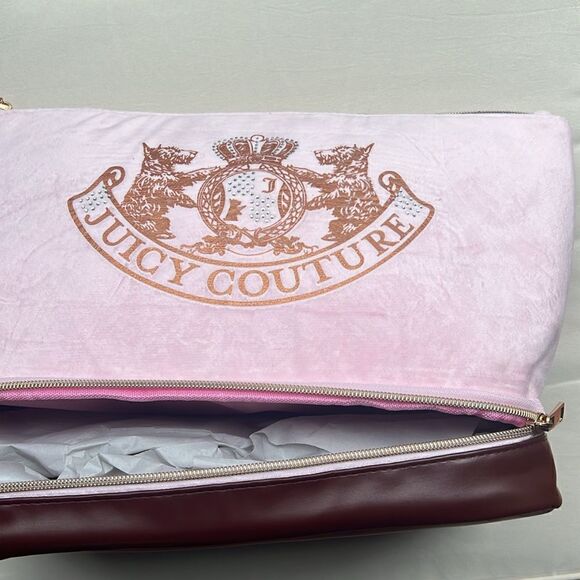 Juicy Couture Large Cosmetic Bag in Pink & Brown Scottie Dog - Picture 11 of 16